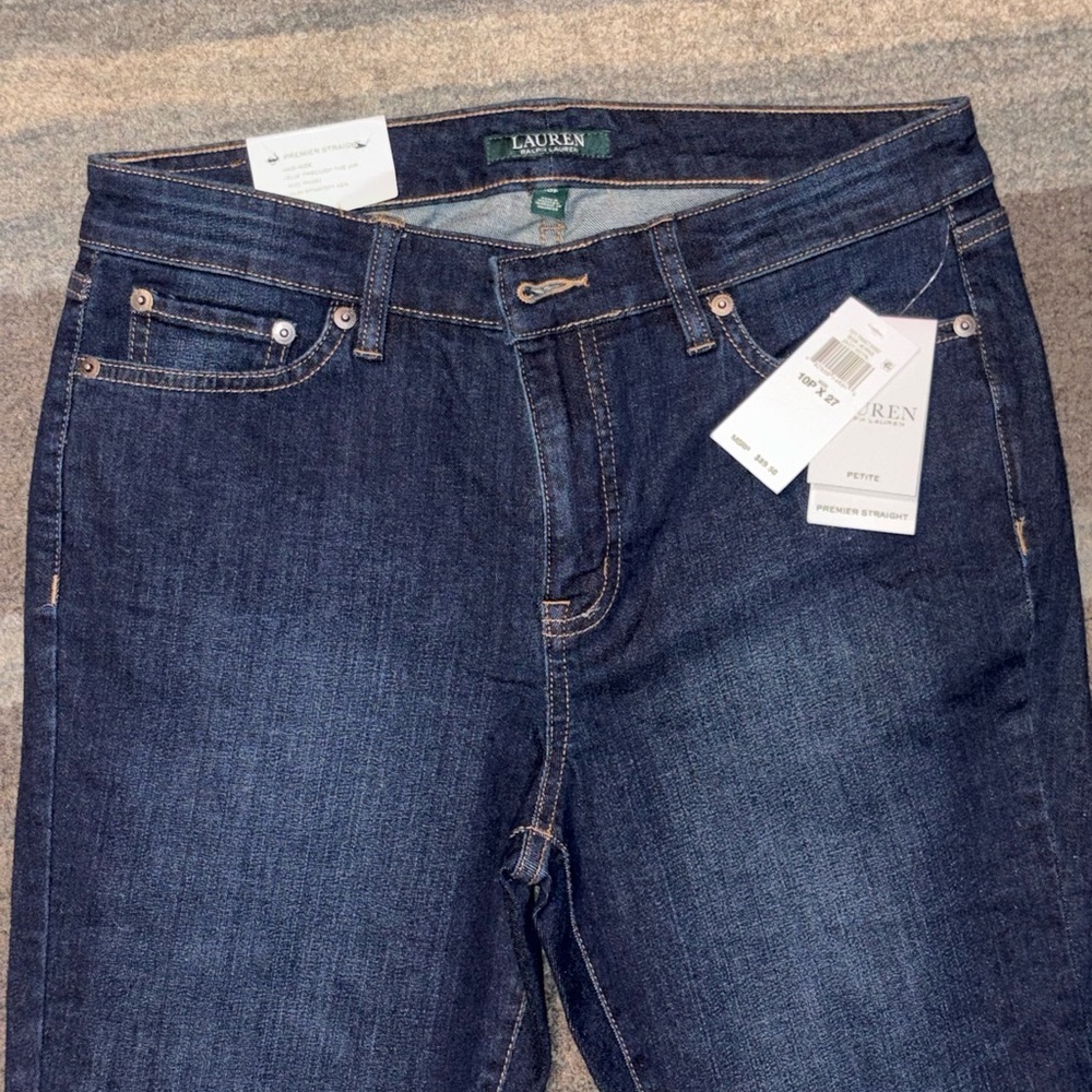 Lauren Ralph Lauren Premium Straight Petite Jeans - Picture 9 of 11